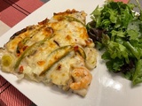 Pizza aux crevettes et légumes