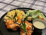 Saumon farci asperges, crevettes et Boursin