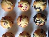 Muffins à l'américaine myrtilles/framboises/mûres