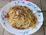 Spaghettis carbonara au vinaigre balsamique