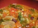 Soupe au sarrasin, tomate et kale