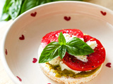 Galettes de riz pesto, tomate & mozzarella
