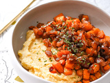 Polenta crémeuse à la coco & courge butternut épicée