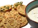 Biscuits apéritifs origan-parmesan et leur dip moutardé à la ciboulette