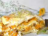 Lasagnes végétariennes ~ Butternut, châtaignes & protéines de soja
