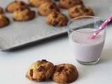 Cookies chocolat blanc et fraises déshydratées (au Thermomix)