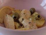 Poulet à la crème au citron confit et aux olives