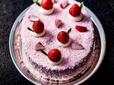 Rose bonbon : gâteau de voyage aux fraise Tagada® et à la fraise