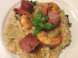 Risotto courgette, thon et gambas