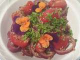 Boulghour en salade oignons rouges et tomates cerises
