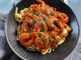 Fettuccini aux crevettes tomates et piment facultatif