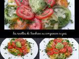 Sorbet concombre et sa salade de tomates colorées au companion