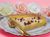 Tarte flan banane noix de coco et pépites de chocolat