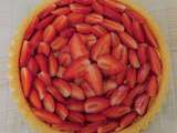 Tarte aux fraises sur  génoise  facile et crème pâtissière de Cyril Lignac