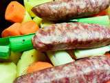 Légumes et diots de Savoie au four / Oven Baked Vegetables and Savoy Diot Sausages