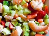 Salade de crevettes, fraises,concombres et avocats / Prawn, Strawberry, Cucumber and Avocado Salad