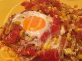 Poêlée de Tomates, Poivrons, Maïs et Oeufs / Tomates Fritos, Pimento, Milho e Ovos