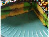 1er rainbow cake en 2 couleurs