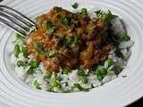 Curry express de boeuf, riz aux petits pois