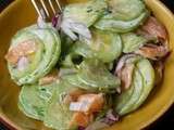 Duo de salade de concombre au saumon ou à l'ananas
