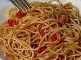 Spaghetti à la bolognaise relevés par le chorizo et le poivron