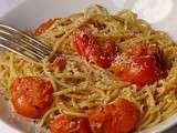 Spaghetti aux tomates cerises, parmesan et origan