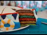 Rainbow cake chocolat coco