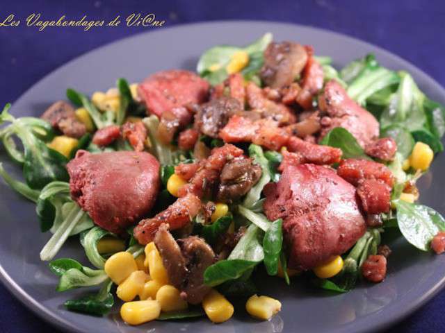 Recettes de Salade aux foies de volaille