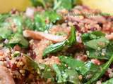 Salade d'épinard, betterave, pamplemousse et quinoa