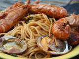 Spaghetti aux amandes de mer et langoustines