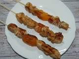 Brochettes de poulet mariné à l’abricot