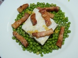 Cabillaud petits pois et lard