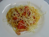 One pot pasta tomates, lardons