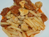 Pâtes au poulet et chorizo à la crème