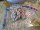 Pennes aux crevettes et surimi
