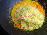 Poulet au risotto de carotte, orange et safran