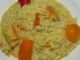 Riz au curry, tomates et surimi