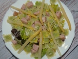 Salade de ravioles au saucisson à l’ail et asperges
