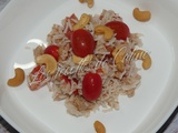 Salade de riz,thon,tomates et noix de cajou