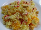 Salade de semoule a l’orange, aux radis et noix de cajou