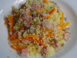 Salade de semoule au jambon et carottes râpées