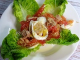 Salade de tomates, thon et oeufs