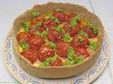 Tarte Mozzarella aux Tomates Cerises confites et Pesto de Roquette