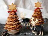 Sapin 3D de Noël sablé, vanille-noisette, cacao et cannelle