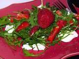 Salade de roquette aux fraises