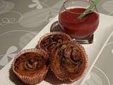Muffins au smoothie fraise-mûre