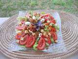 Salade poulet tomate mozzarella, vinaigrette aux tomates séchées