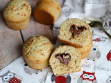 Muffins coeur pâte à tartiner & nougatine