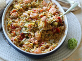 Orzo aux légumes & saumon au four