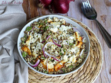 Salade de quinoa aux fèves & feta grillée
